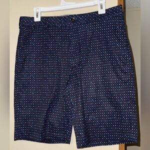 Walter Hagen Men’s Navy Shorts Size 34 – Red White Blue Star Print Summer Casual
